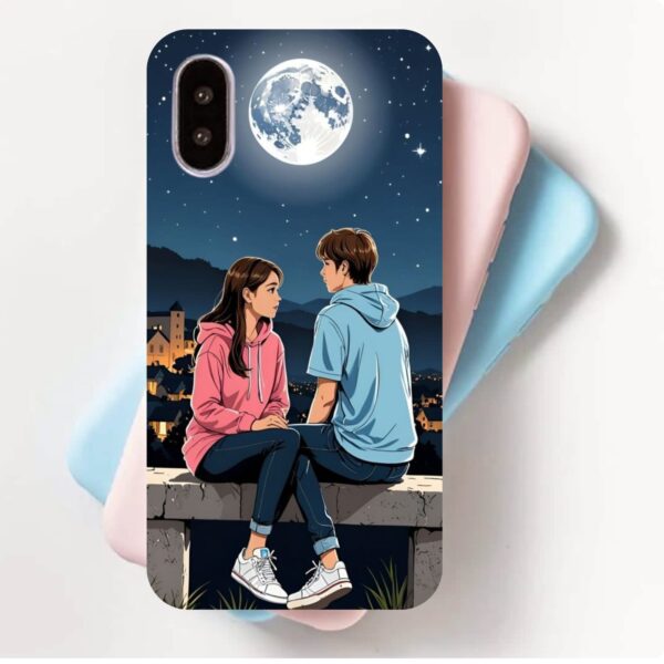 Moon with couple cover design for all Mobile Models